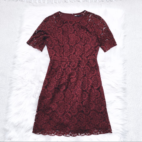 Madewell Dresses & Skirts - Madewell Magnolia Burgundy Lace Dress